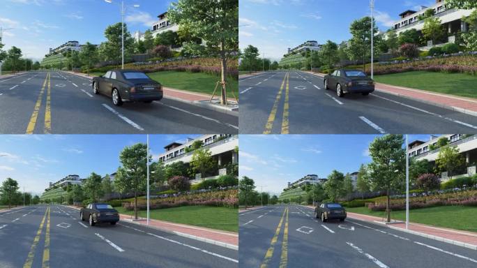城市道路车辆行驶三维动画