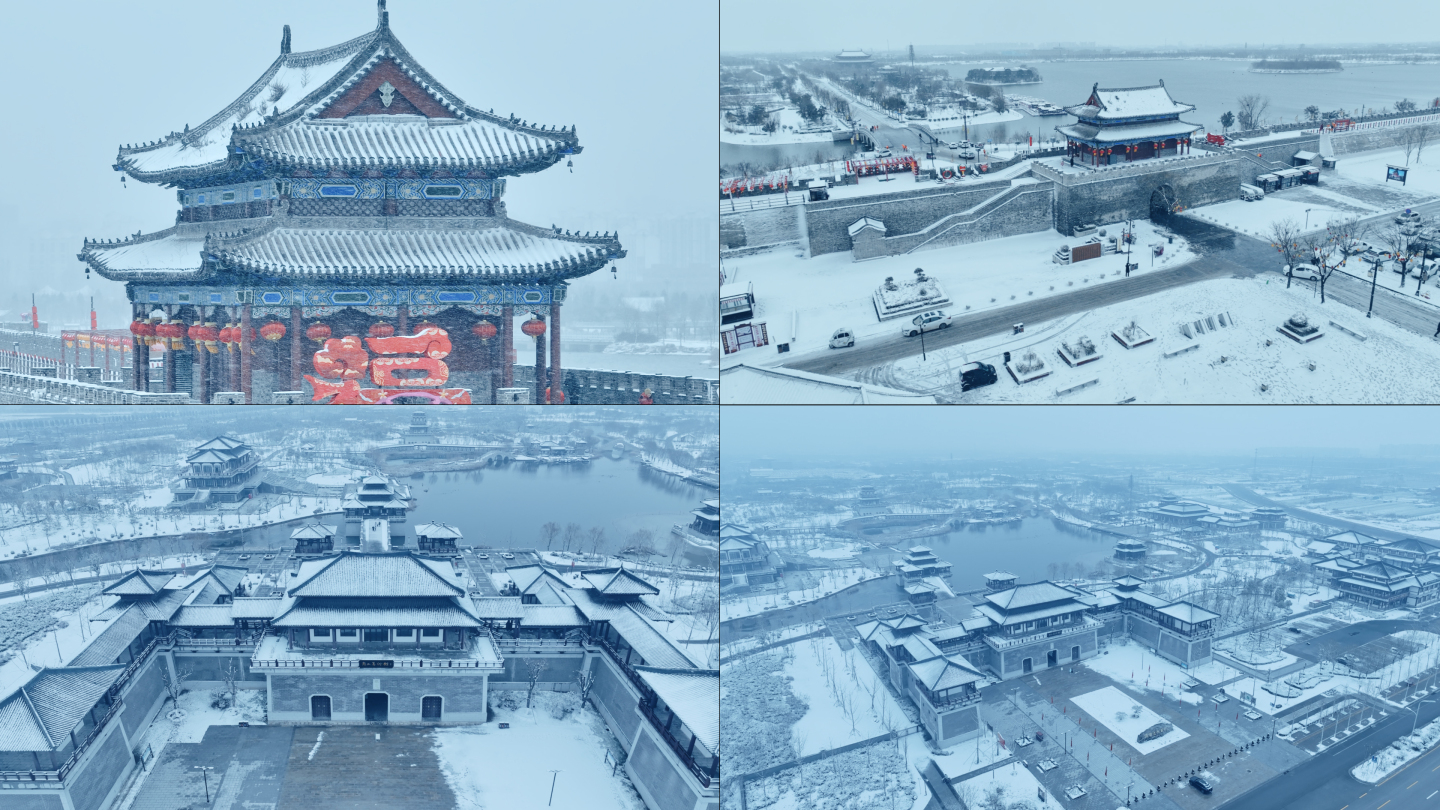 商丘古城 商丘汉梁文化公园 雪景 大雪