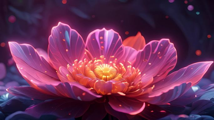 全息花朵 粒子花朵 浪漫梦幻舞台背景5