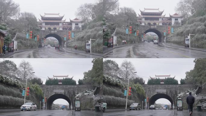 零陵楼雪景