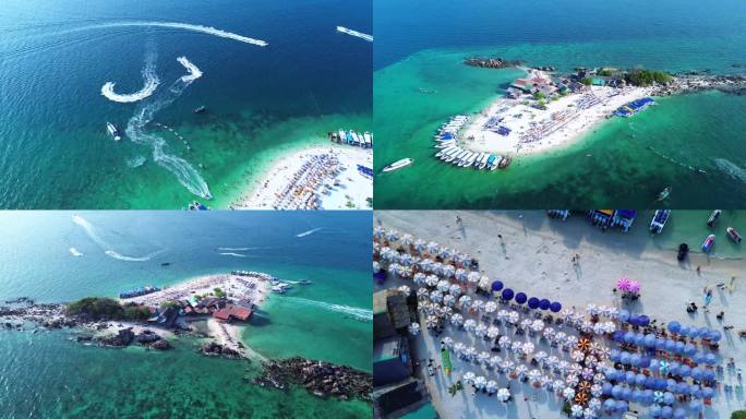 海岛旅行沙滩岛屿航拍泰国普吉凯岛蛋岛4K