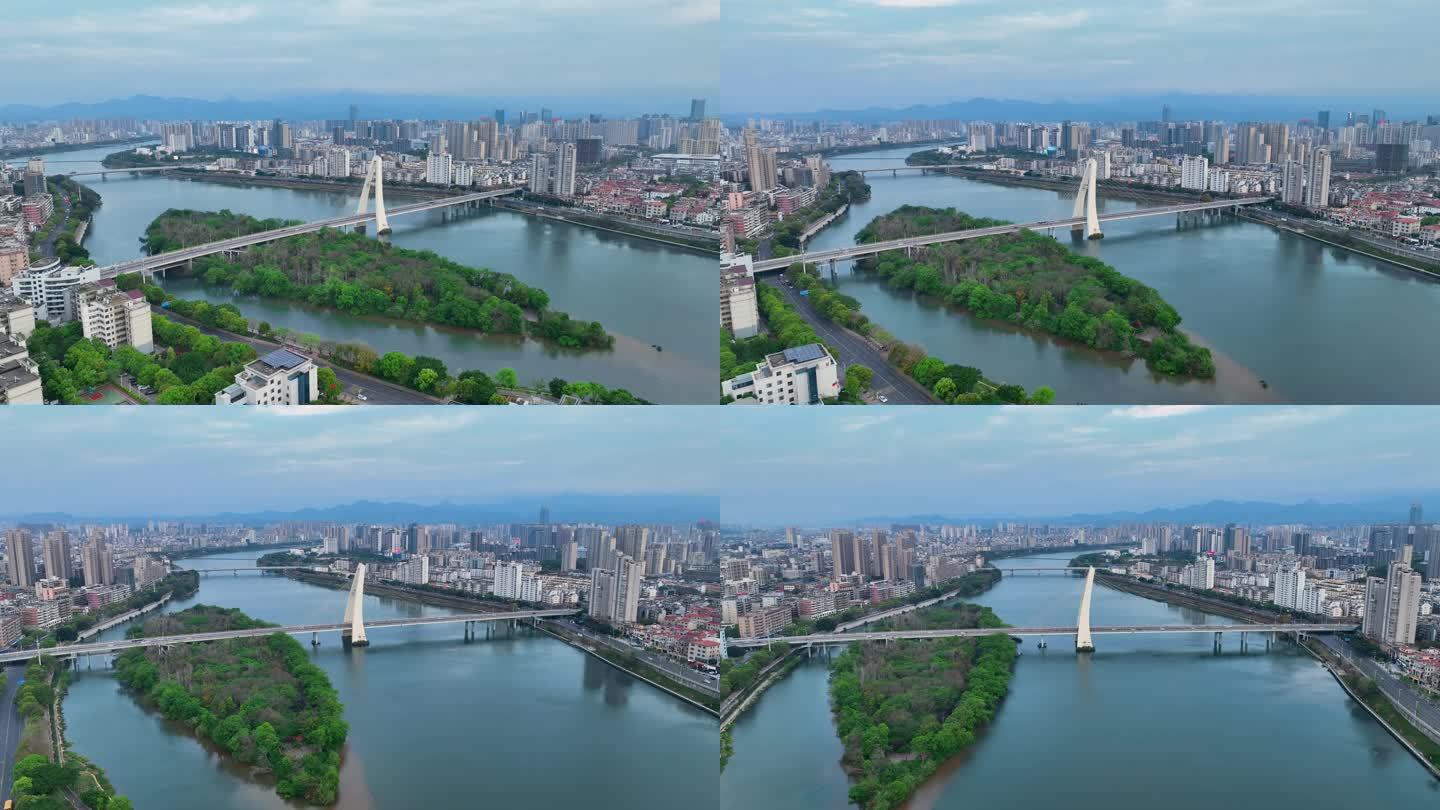 赣州飞龙大桥4k航拍素材