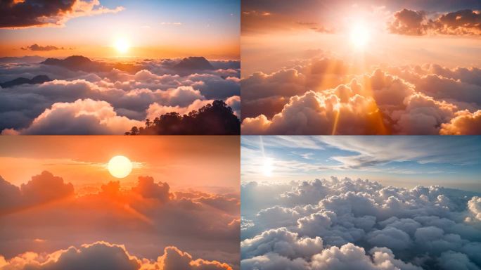 大气旭日东升美丽天空日出日落云海景色合集
