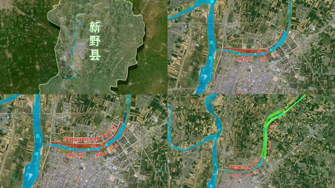 河南南阳新野县区位地图白河三里河整治项目
