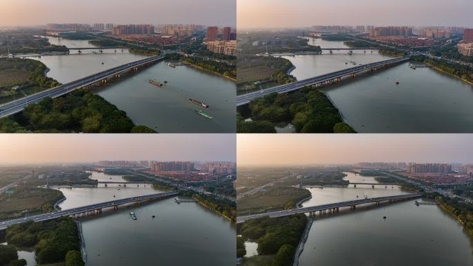 无锡惠山大桥锡北枢纽京杭大运河