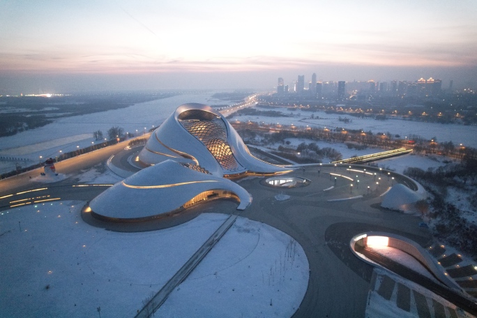 哈尔滨城市景点航拍合集风景宣传4K