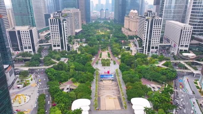 广州花城广场天环广场航拍珠江新城城市地标