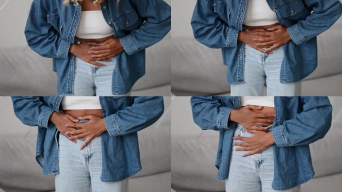 女人抱着肚子是因为痛。腹痛常引起腹痛的胃肠道疾病，如阑尾炎、肠炎痛经等