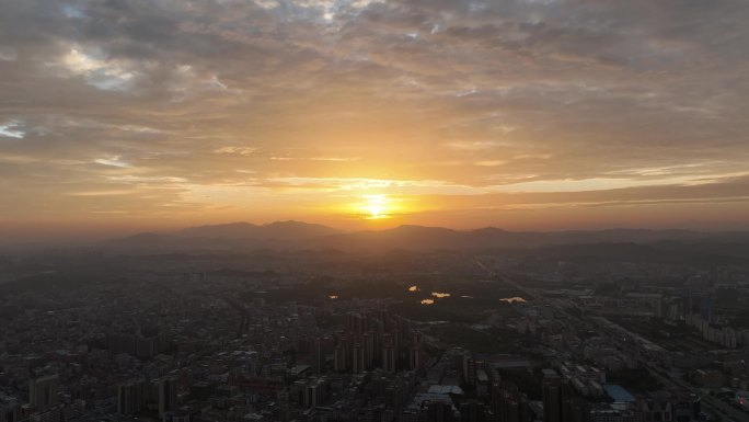 广东省东莞市大朗镇航拍城镇建筑风光