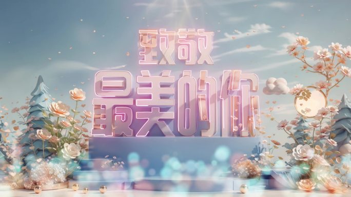 三八妇女节致敬最美的你主背景1080P1