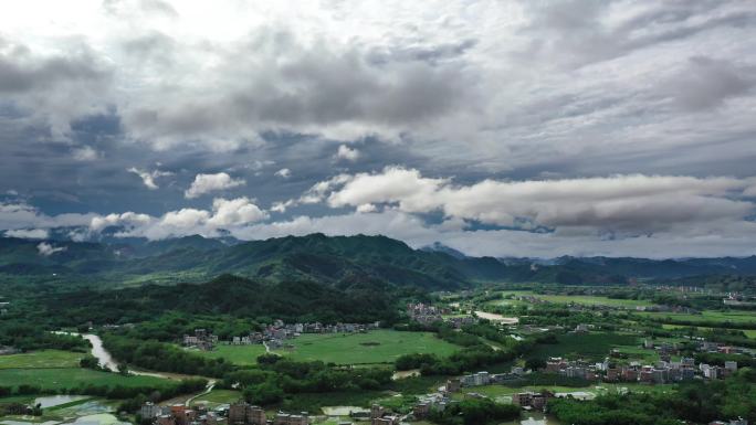 航拍延时 天空 云彩 田园素材