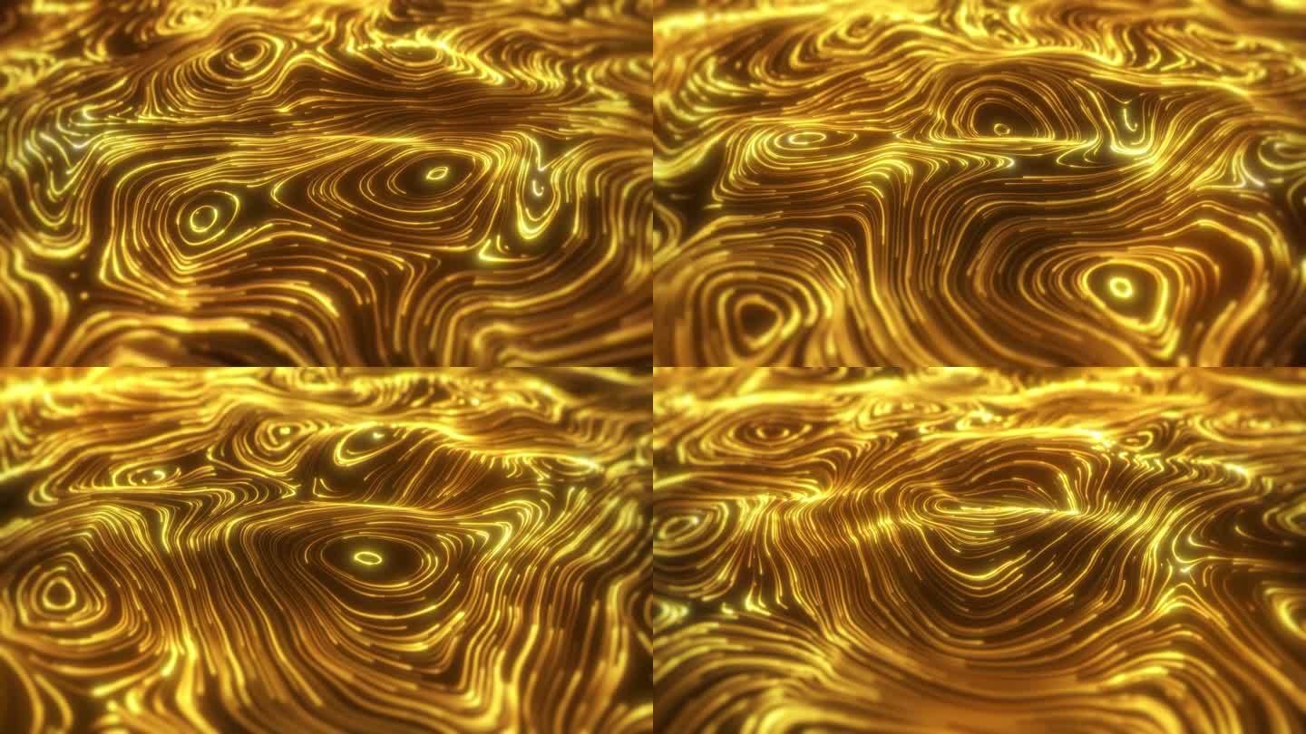 金色粒子流动光线螺旋光线背景