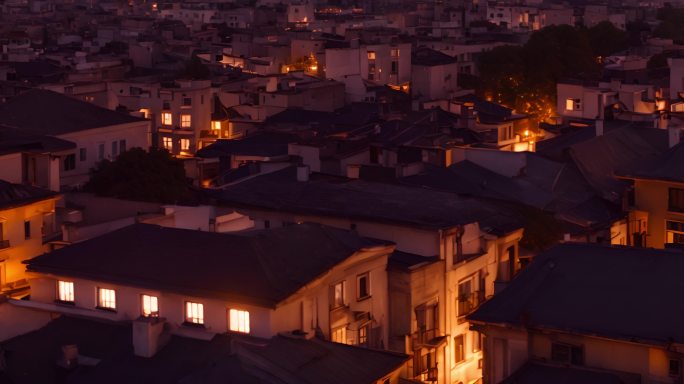 欧洲黄昏：城市屋顶下的夕阳故事