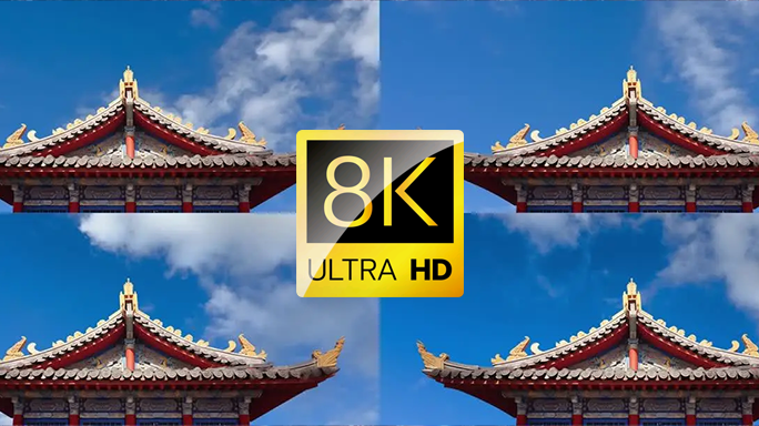 8K北京西藏古代建筑蓝天少数民族舞蹈背景