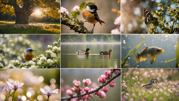 万物复苏 春暖花开 花鸟虫鱼鸭