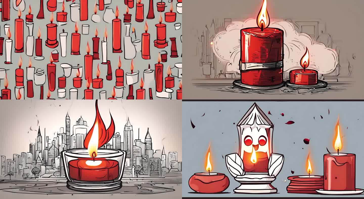 卡通可爱蜡烛背景