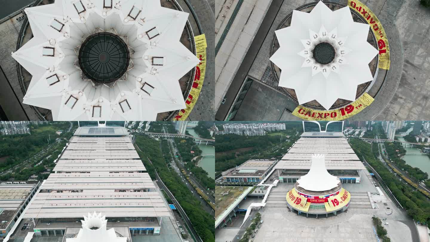 南宁国际会展中心正顶俯瞰和拉远景