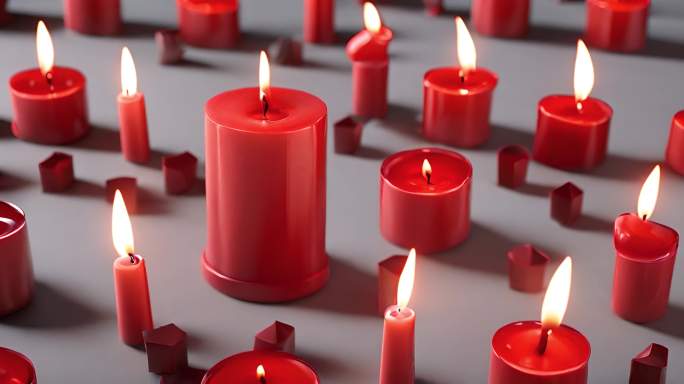 红色燃烧的蜡烛合集