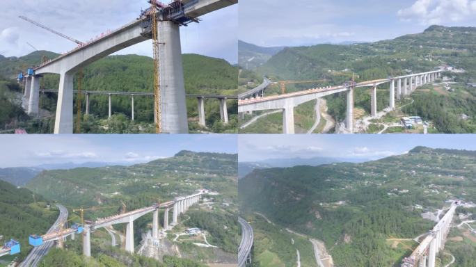 在大山里修建高架桥