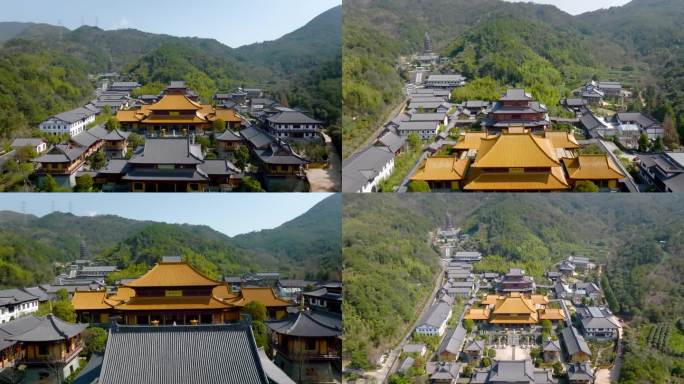 航拍浙江金华北山智者寺