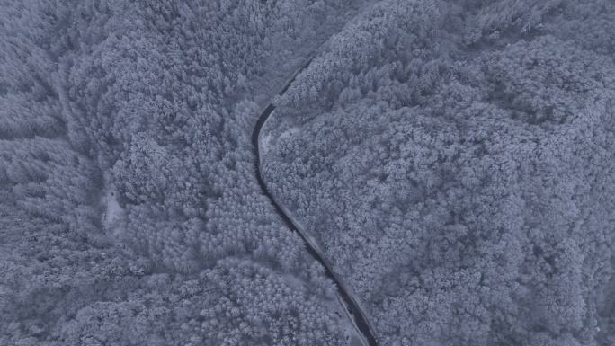 陕西西安秦岭山脉多云云海大气雪景雾凇江山