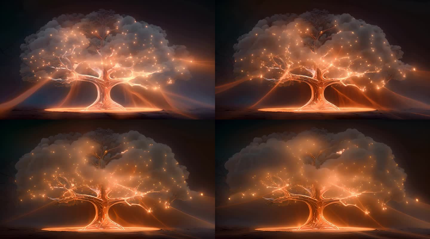 发光的树 背景视频