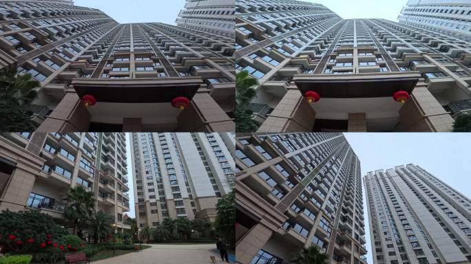 广角拍摄高层住宅房地产