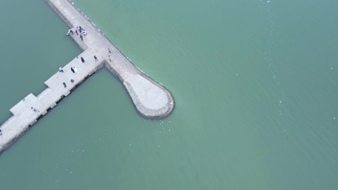 自然水面风景昆明海晏村航拍