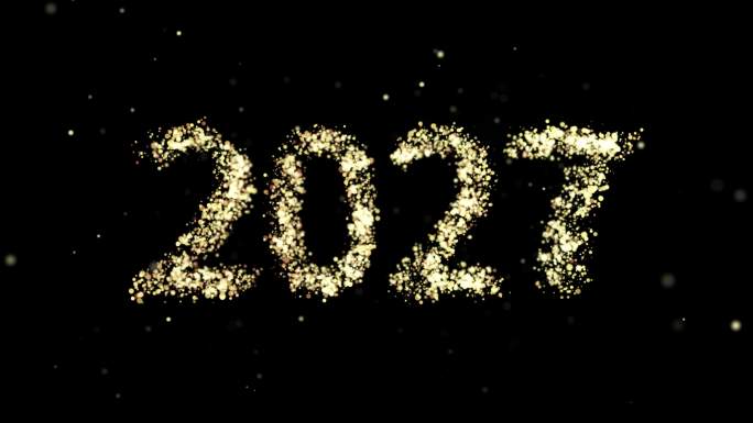 2027年金色粒子特效新年
