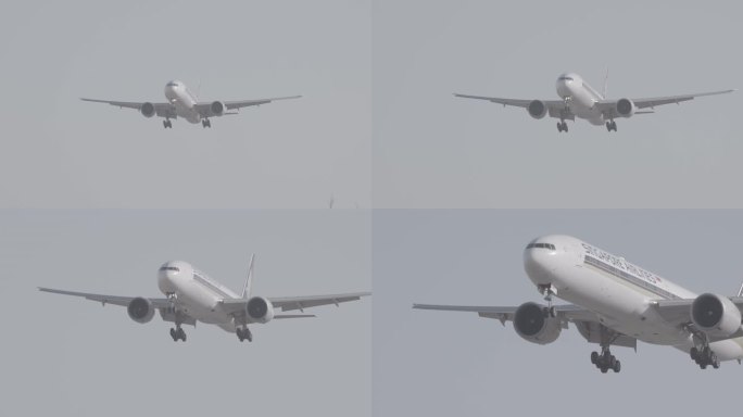 【8K】客机飞机飞行降落（log）
