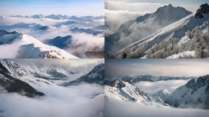 山雪山山峰山脉意境风景