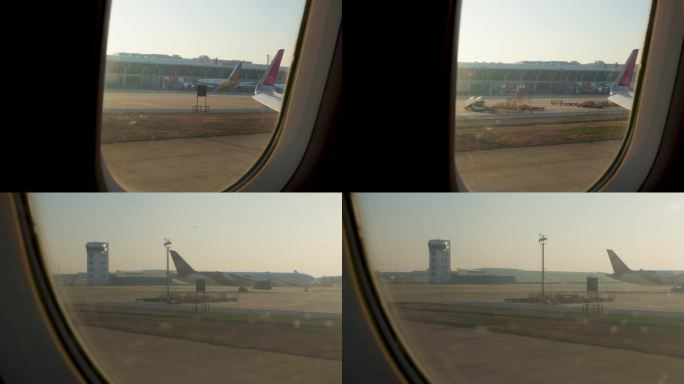 飞机窗外航站楼上海站浦东国际机场