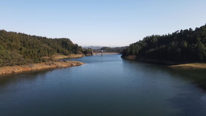 山川湖泊自然风景大山航拍