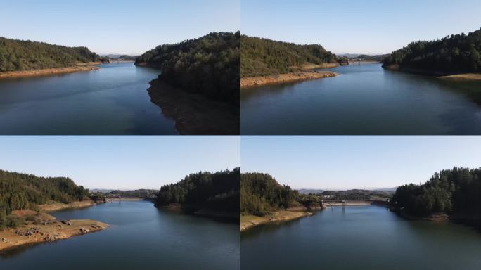 山川湖泊自然风景大山航拍