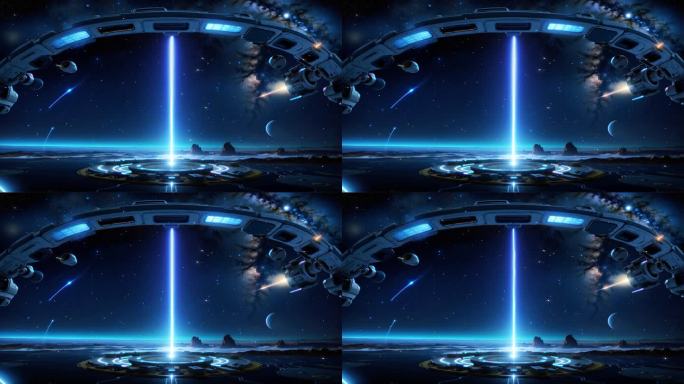 4K科幻魔幻太空星空银河外星能量基地背景