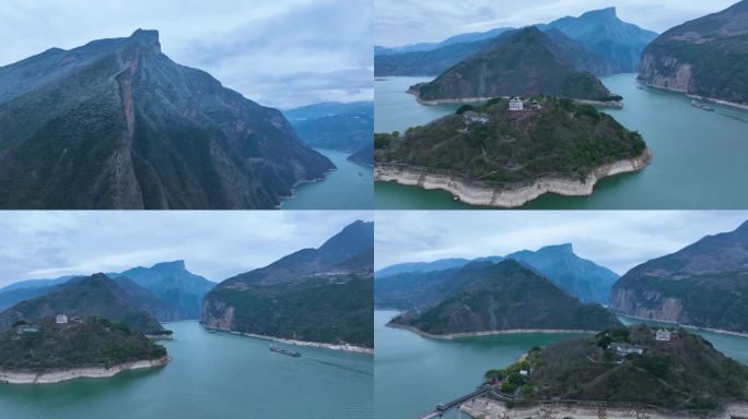 雪景夔门长江家三峡瞿塘峡白帝城