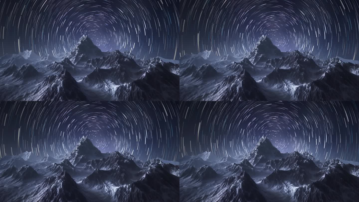 雪山山脉星空星轨