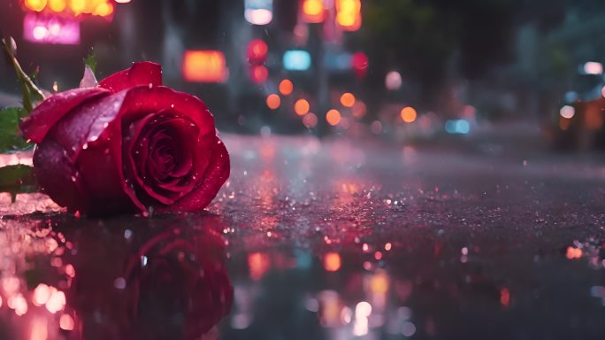 失恋-雨中的玫瑰