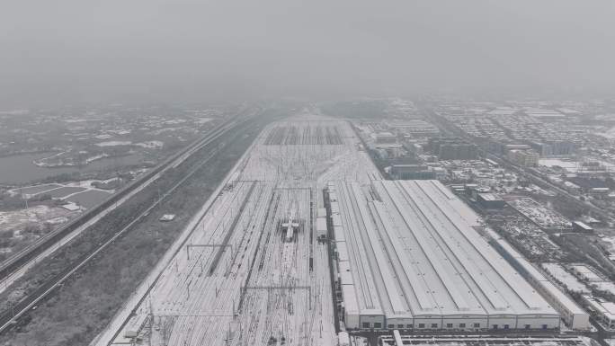 武汉铁路武汉动车段【雪景长镜头】