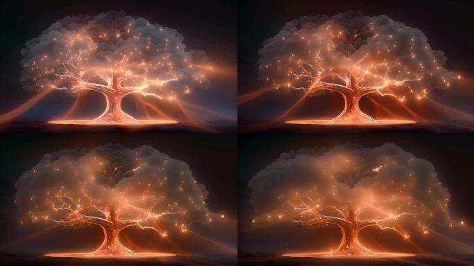 发光的树 背景视频4k