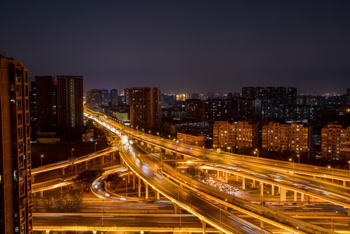 成都青羊区苏坡立交日转夜延时