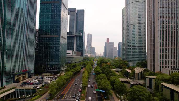 杭州钱江新城高德置地广场城市风景航拍