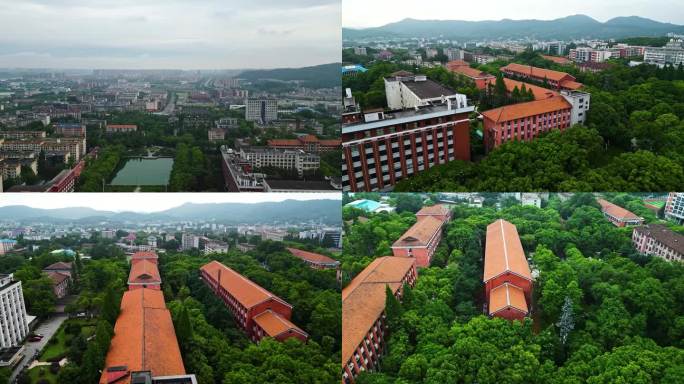 航拍长沙中南大学校园老校区