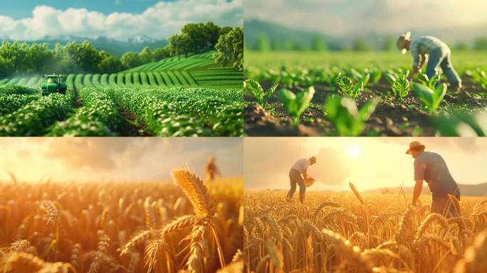 四季耕种农业发展创意视频