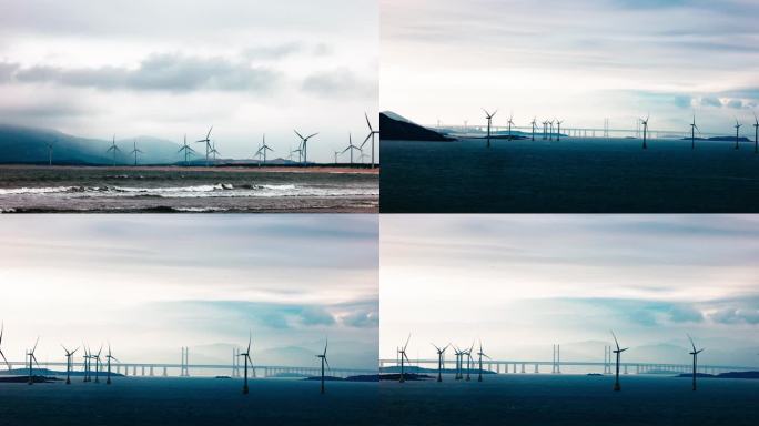 海边风力能源大景