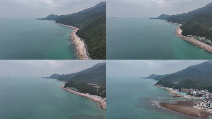 深圳航拍 杨梅坑 海岸线 4K 深圳