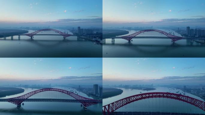 夕阳蓝调明珠湾大桥