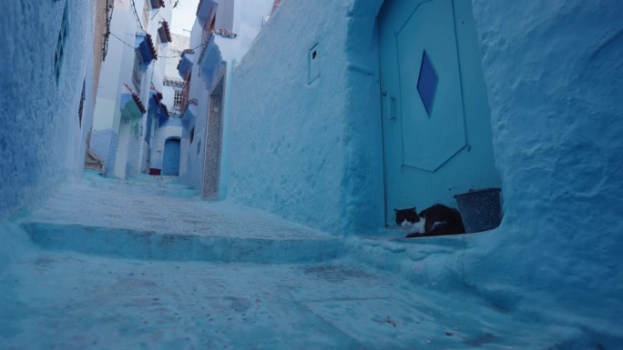 Chefchaouen，摩洛哥西北部Rif山脉中的蓝珍珠城