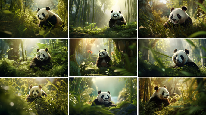 竹林可爱大熊猫 国宝熊猫