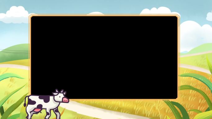 卡通综艺采访奶牛视频框(无需插件）